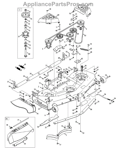 Parts for Columbia 14AK94KK897 / 2013: Mower Deck 54-Inch Parts ...