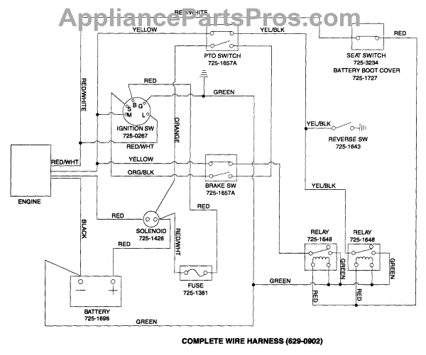 Parts for Craftsman 247.270170 / 1999: Wire Diagram Parts ...