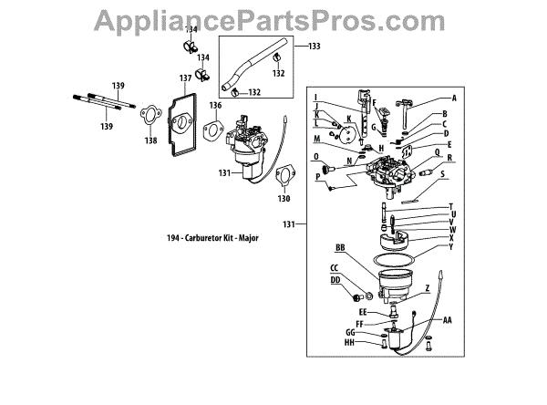 Parts for Craftsman 247.288820 / 2013: 4P90HU Carburetor Assembly Parts