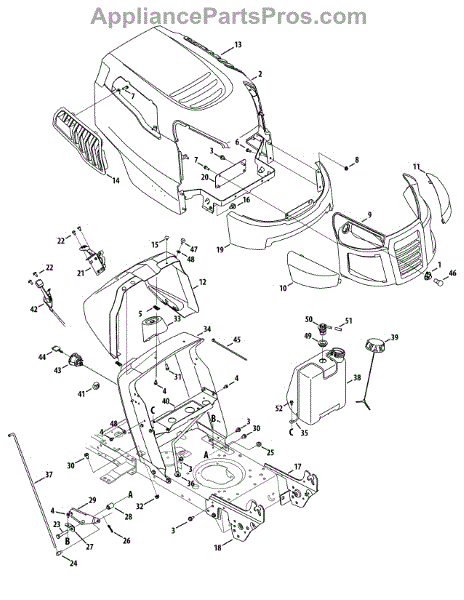 Parts for Craftsman 247.288842 / 2012: Hood & Grille Parts ...