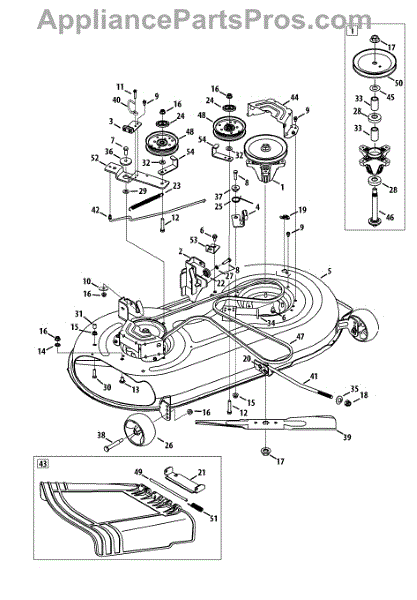Parts for Craftsman 247.288843 / 2013: Mower Deck Parts ...