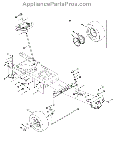 Parts for Craftsman 247.288852 / 2012: Steering & Front Axle Parts ...