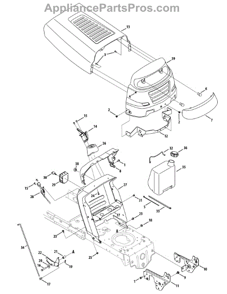 Parts for Craftsman 247.289010 / 2010: Hood & Dash Assembly Parts ...