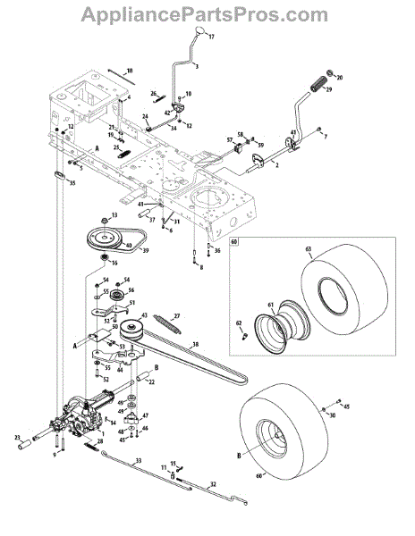 Parts for Craftsman 247.289020 / 2010: Transmission Drive Assembly ...