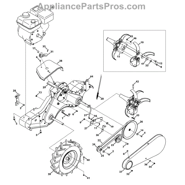 Parts For Craftsman 247.299321   2013: Tine & Drive Parts 