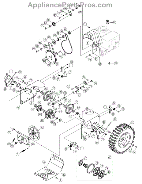 Parts For Craftsman 247.88691   2009: Drive Assembly Parts 