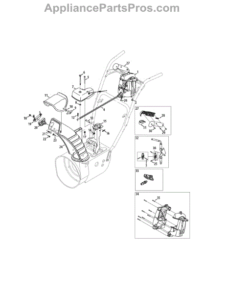 Parts for Craftsman 247.888740 / 2015: Chute Control Parts ...