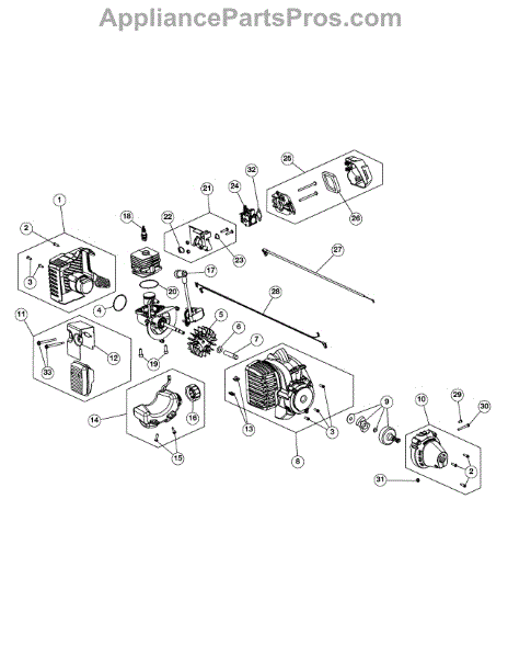 Parts for Craftsman 316.711370: Engine Assembly Parts ...