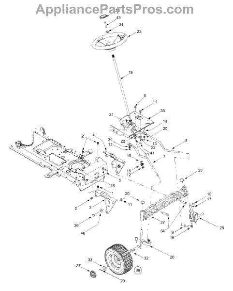 Mtd 631-04028 Wheel-Steering (AP6136267) - AppliancePartsPros.com