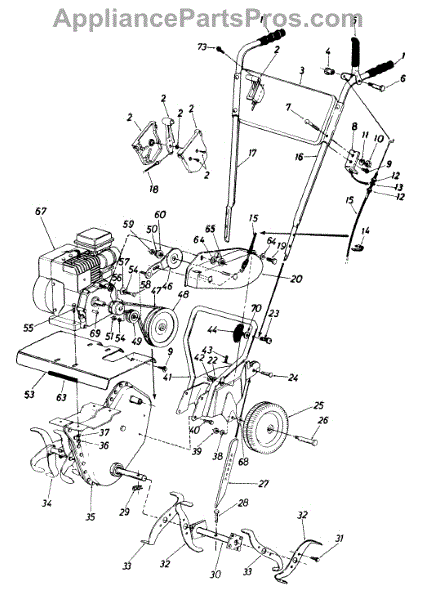 Parts for J.c. Penney 870-1070 / 1992: Tiller Assembly Parts ...