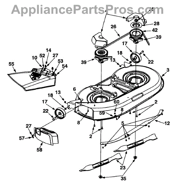 Parts for Lawn Chief 13AN698G022 / 2001: Deck Assembly 