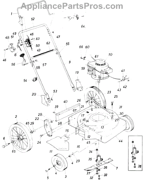 Parts for Lawnflite 500: Parts Parts - AppliancePartsPros.com