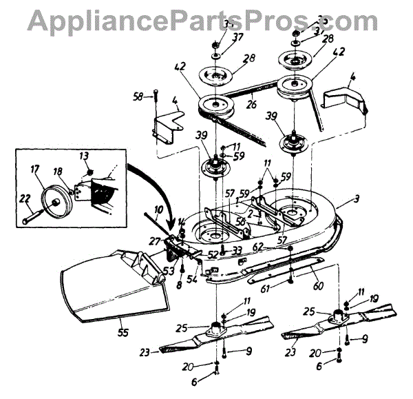 Parts for Lowe's 133L677F062 / 1993: Deck Assembly Parts ...