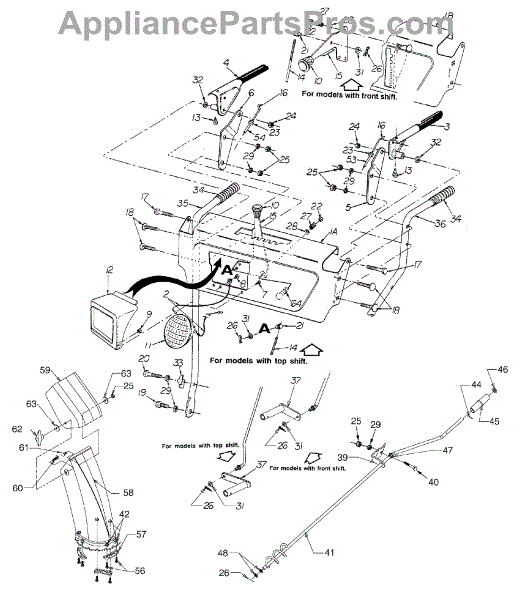 Parts for Mastercraft 31AE662H515 / 1998: Handle & Chute 31AE66X Parts ...