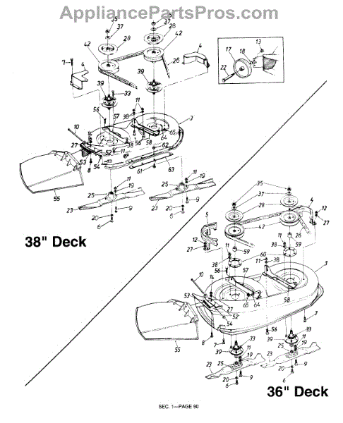 Parts for Montgomery Ward TMO-3394704 / 1993: Deck Assemblies Parts ...