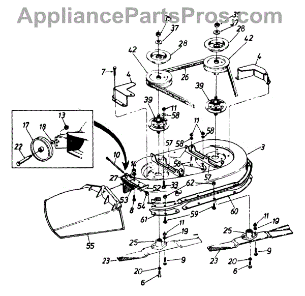 Parts For Montgomery Ward Tmo-3396003   1993: Deck Assembly Parts 