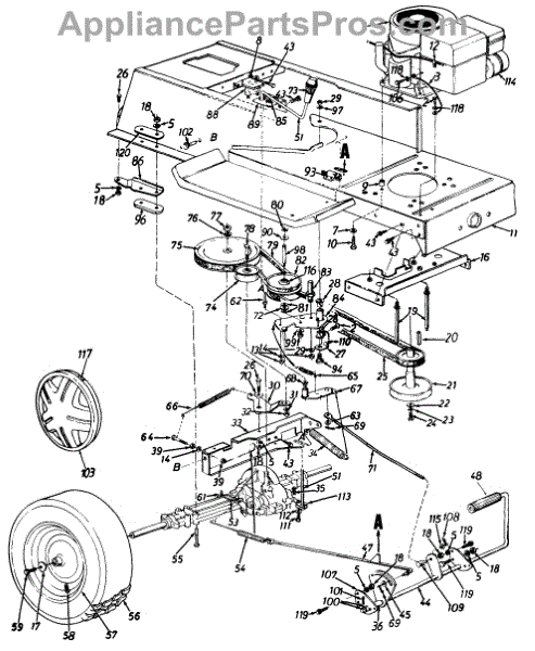 Parts for Montgomery Ward TMO-3397103 / 1994: Wheels, Rear / Drive ...