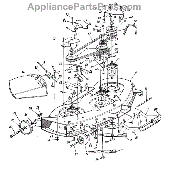 Parts for Ranch King 14B9843H206 / 1998: Deck H Parts ...