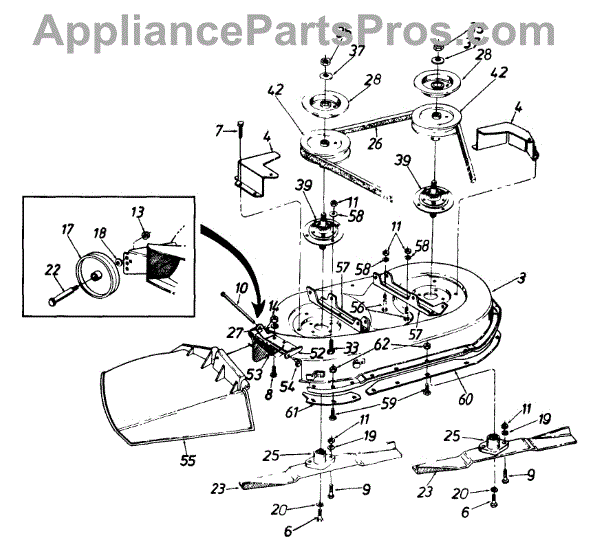 Parts for White Outdoor 135R616G190 / 1995: Inch Mowing Deck Parts ...