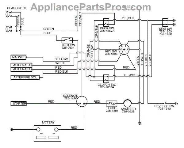 Parts for White Outdoor 13AA672F190 / 1999: Schematic Lt-13 Parts ...