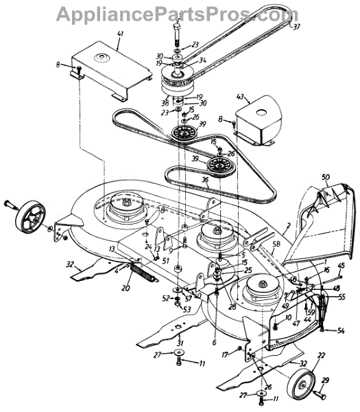 Parts for White Outdoor 13AT696H190 / 1997: Inch Mowing Deck Lt-165 ...