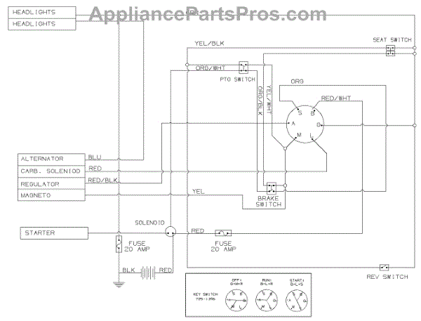 Parts for Yard Machines 13A7660G752 / 2004: Electrical Parts ...