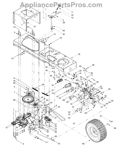 Parts for Yard Machines 13AI608H062 / 2000: Drive, Controls, Rear ...