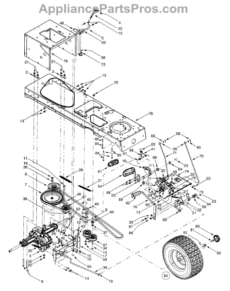 Parts for Yard Machines 13AN607H352 / 2001: Drive, Controls, Wheels ...