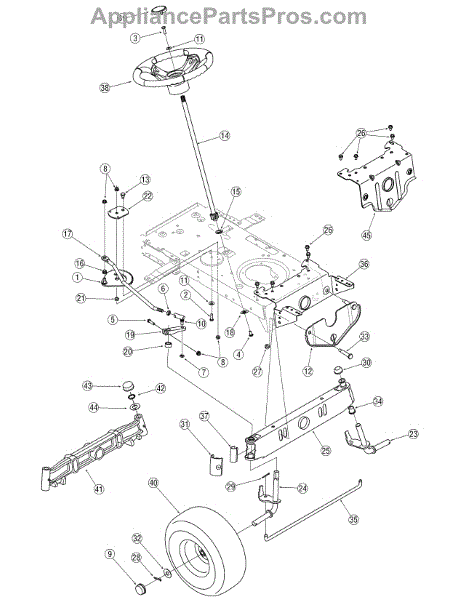 Parts for Yard Machines 13AN772G729 / 2007: Steering Parts ...