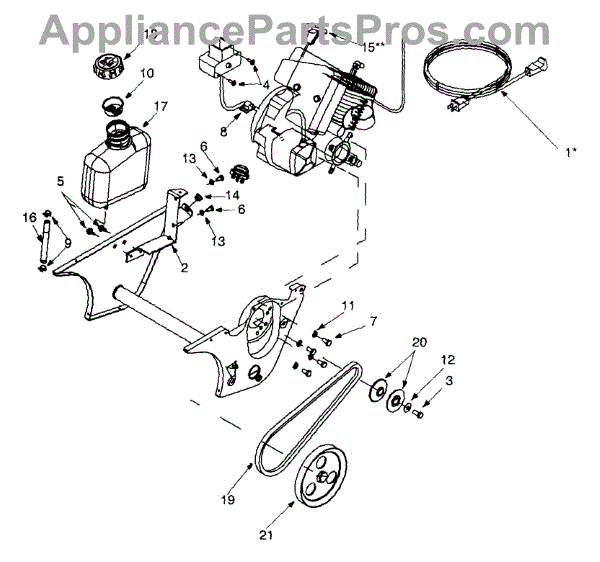 Parts for Yard Machines 31A-150-000 / 2001: Drive and Fuel Tank Parts ...