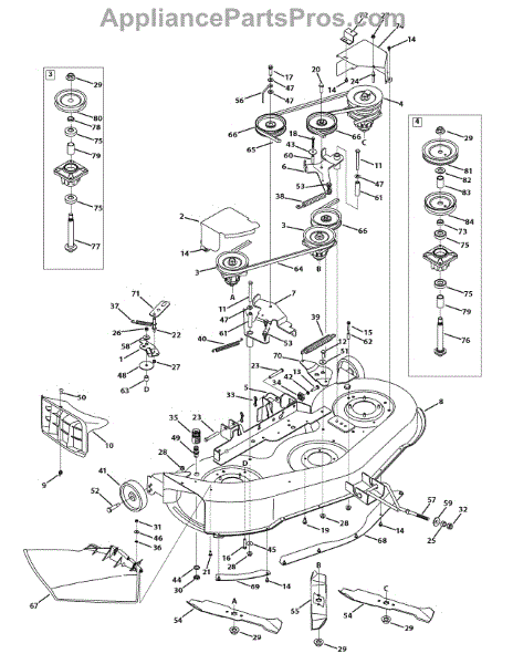 Parts for Yard-Man 13AO771H055 / 2009: Mower Deck 46 Inch Parts ...