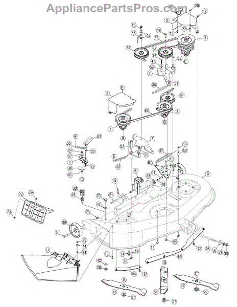 Parts for Yard-Man 13AO772H755 / 2007: Deck Assembly 46 Inch Parts ...