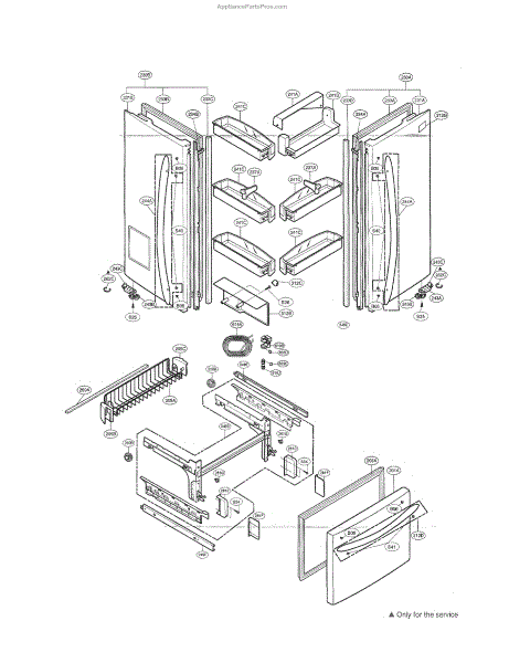 Parts for Kenmore 795.77543600 (79577543600, 795 77543600): Doors Parts ...