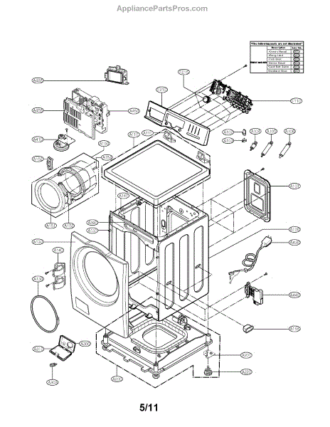 Parts for Kenmore 796.40272900 (79640272900, 796 40272900): Cabinet and ...