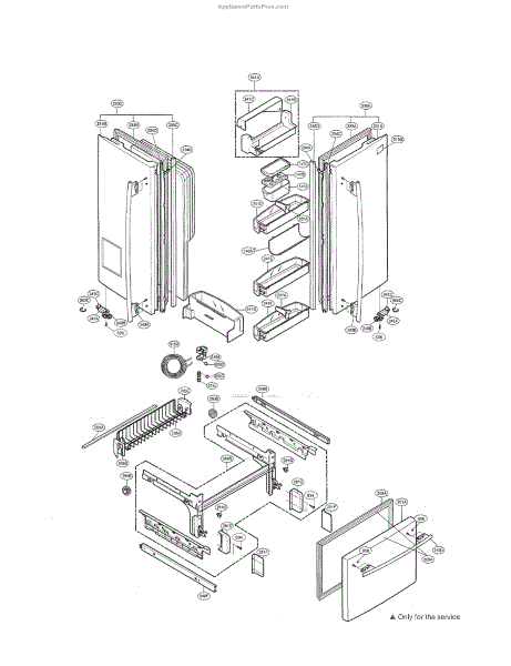 Parts for Kenmore 795.77563600 (79577563600, 795 77563600): Doors Parts ...